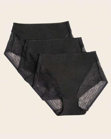High-waisted sheer lace shaper panty#color_700-black