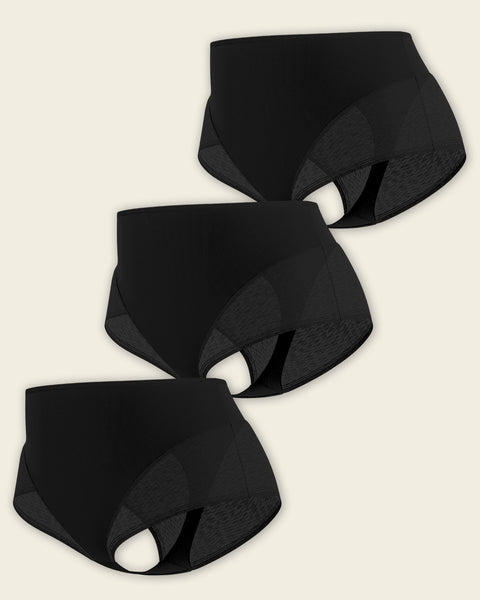 High-waisted sheer lace shaper panty#color_700-black
