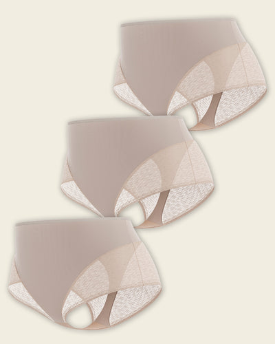 High-waisted sheer lace shaper panty#color_802-nude