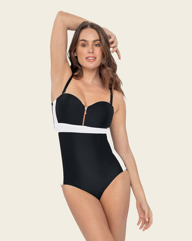 One-Piece Sporty Slimming Swimsuit#color_700-black