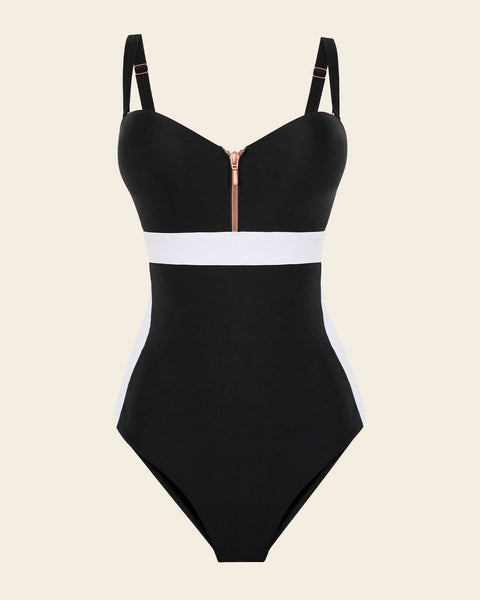 One-Piece Sporty Slimming Swimsuit#color_700-black