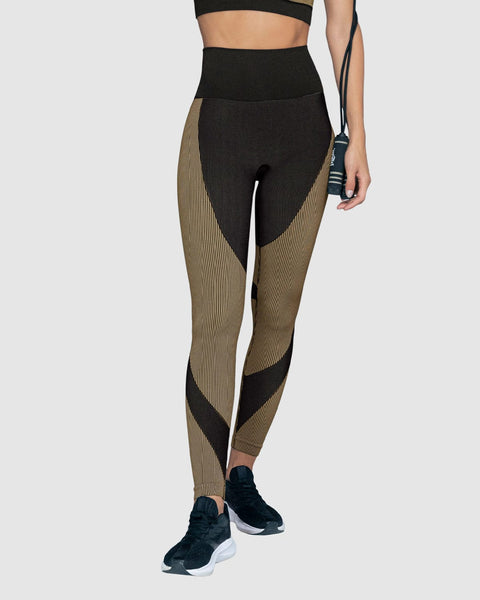 Seamless sculpting high-waisted graphic active legging#color_b15-taupe-black