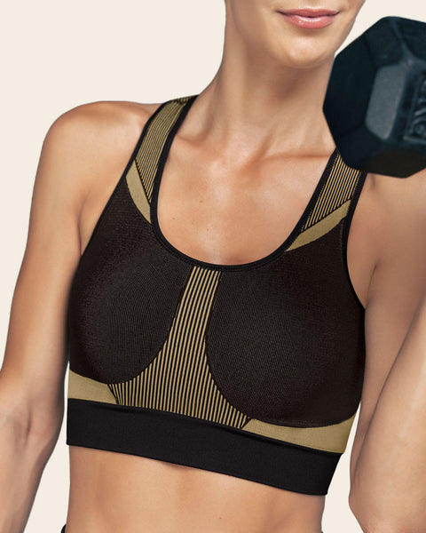 Seamless maximum support reversible sports bra
