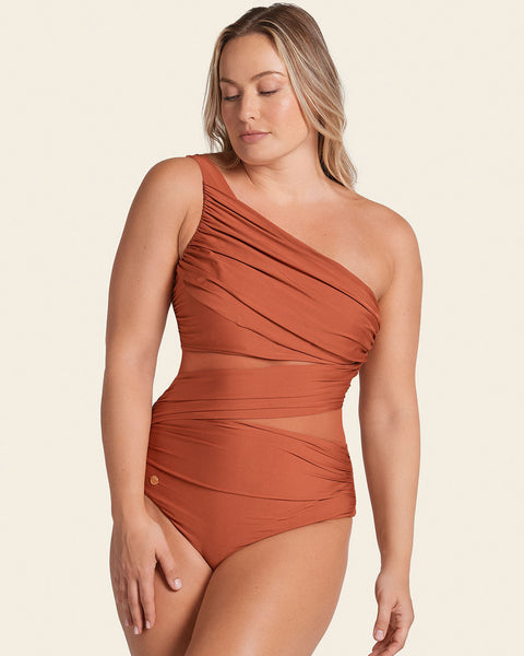 Asymmetrical Slimming Compression One Piece Swimsuit