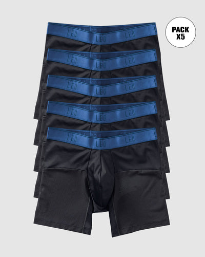 5-Pack High-Tech Mesh Boxer Briefs with Ergonomic Pouches#color_496-black-with-blue-elastic