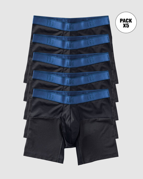 5-Pack High-Tech Mesh Boxer Briefs with Ergonomic Pouches#color_496-black-with-blue-elastic