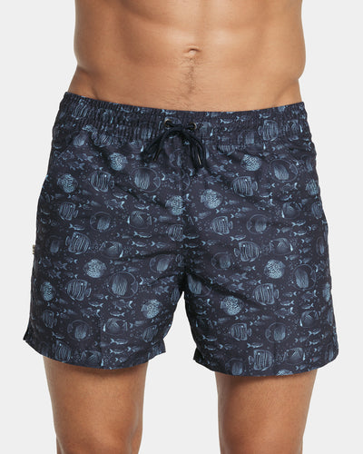 5" Eco-friendly men's swim trunk with soft inner mesh lining#color_059-fish-print
