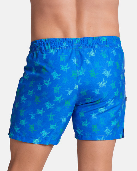 5" Eco-friendly men's swim trunk with soft inner mesh lining#color_b01-turtle-print