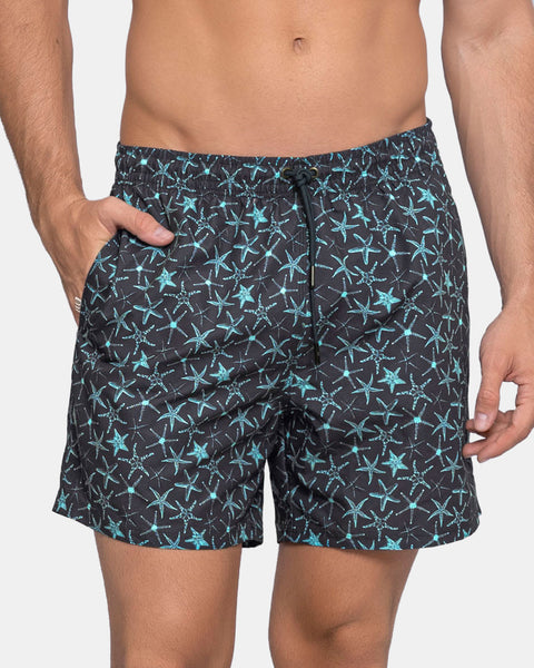 Men's Swim Trunk with Functional Side Pocket#color_a12-blue-starfish-print