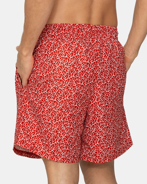 Men's Swim Trunk with Functional Side Pocket#color_a84-red-coral-print