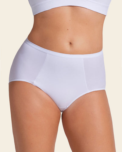 Comfy compression hi-waist brief panty#color_000-white