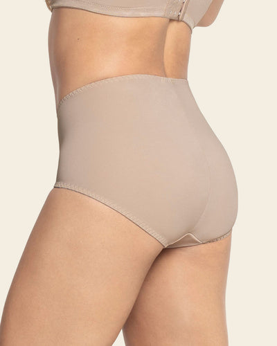 Mid-rise lace detail classic smoothing panty#color_802-nude
