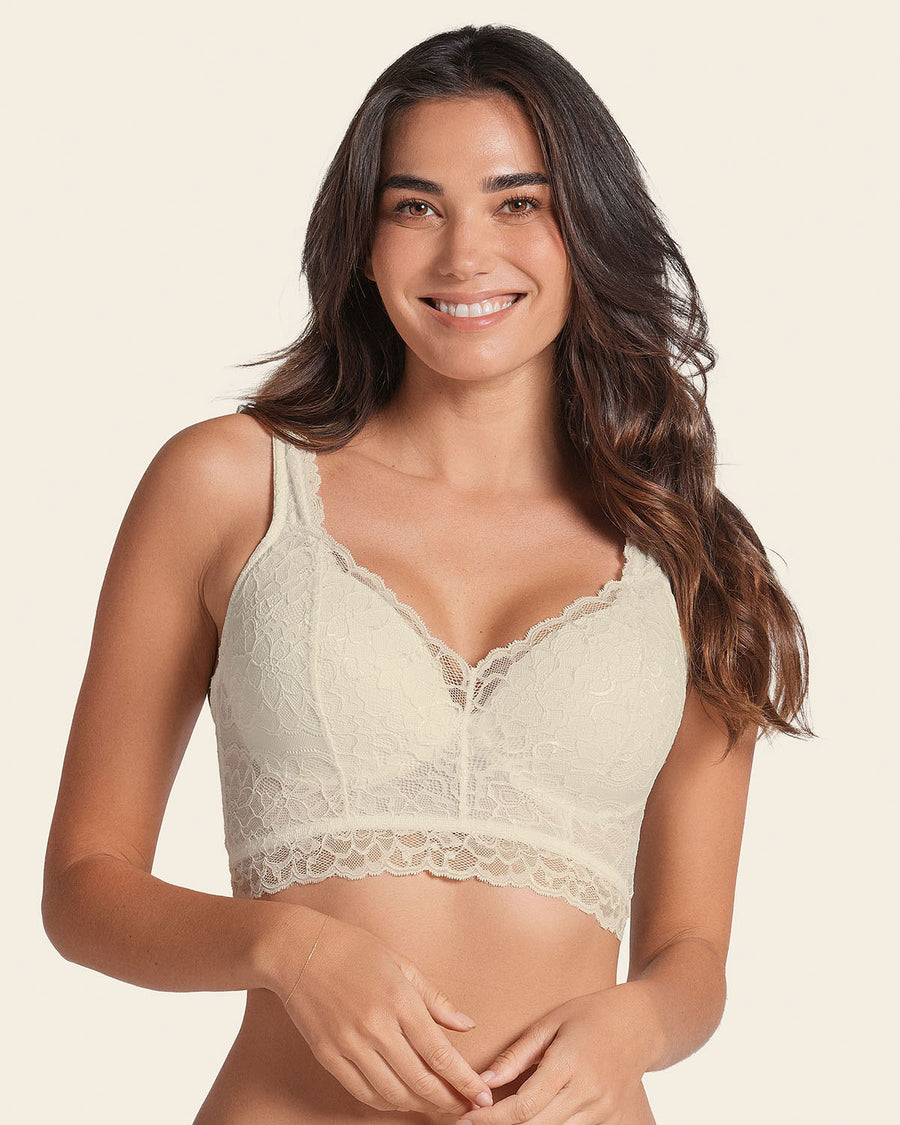 Lace & wet look bustier lingerie - Leonela