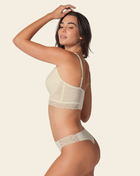 Luxe lace underwire smoothing bustier#color_253-ivory