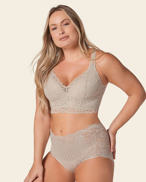 Luxe lace underwire smoothing bustier#color_802-nude
