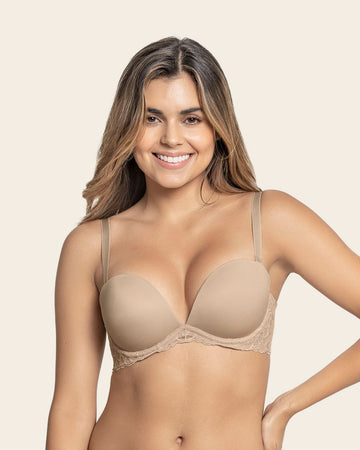 The 3d bra: triple push-up plunge bra#color_802-nude