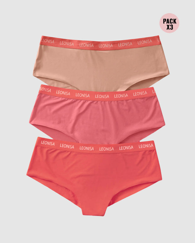3-pack logo waistband soft cheeky panties#color_s07-coral-light-pink-medium-pink