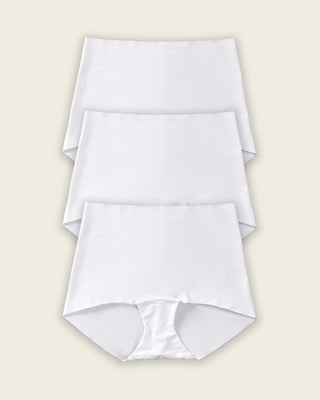 Mostly Covered Invisible Microfiber Boyshort Panty#color_000-white