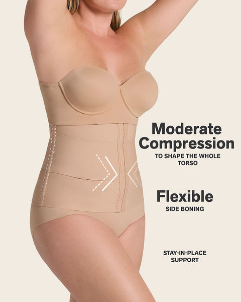 Shapewear Waist Trainer With Leg Straps 3-Belt Custom Waist Cincher With Lumbar Support Leonisa