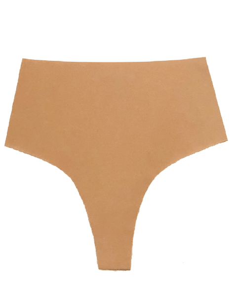Seamless, Organic Cotton High Rise Thong#color_003-sand