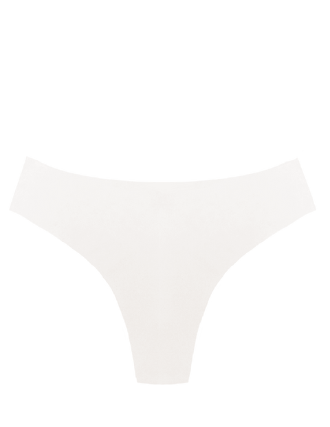 Seamless, Organic Cotton Low Rise Thong#color_000-white