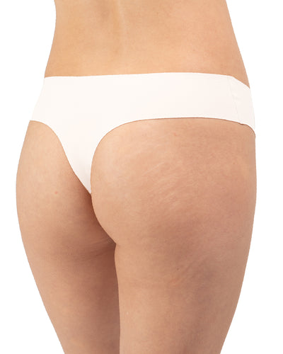 Seamless, Organic Cotton Low Rise Thong#color_000-white
