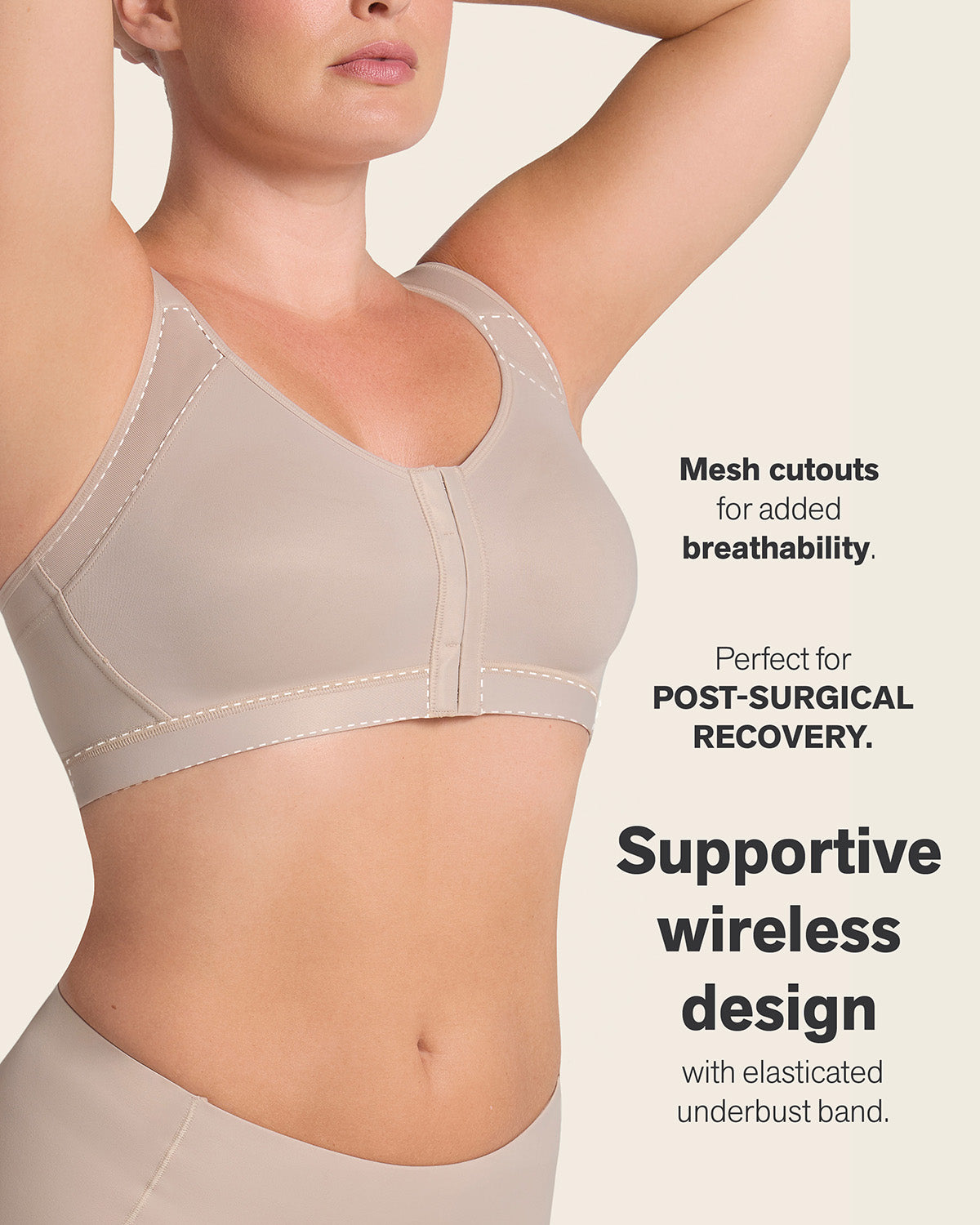 Post-Surgical Wireless Bra with Front Closure | Leonisa