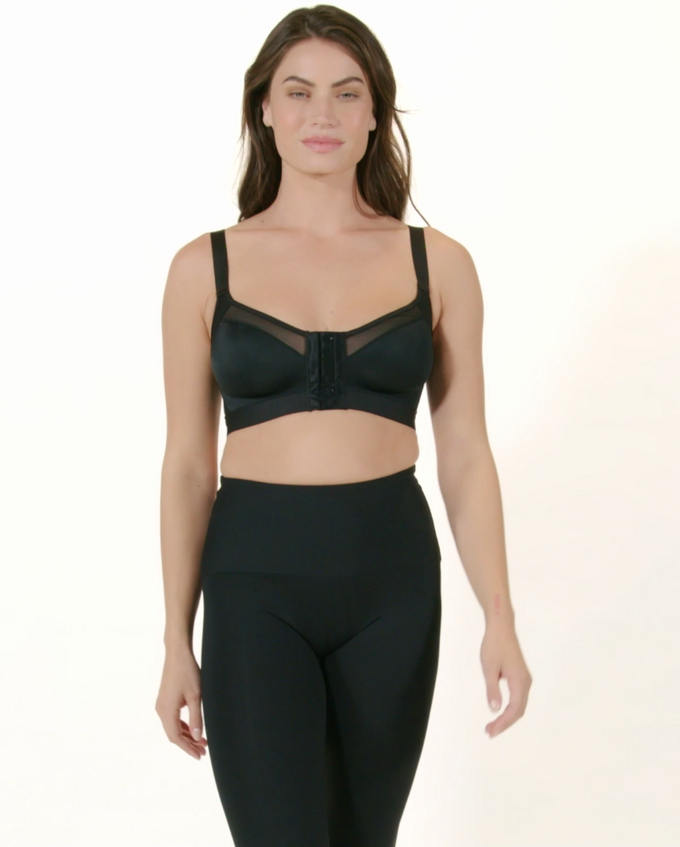 Comfortable posture corrector bra with contour cups - multi/benefit#color_700-black