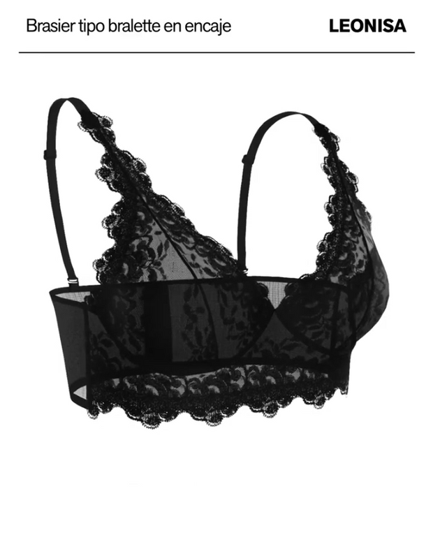 Milan sheer lace bustier bralette with underwire