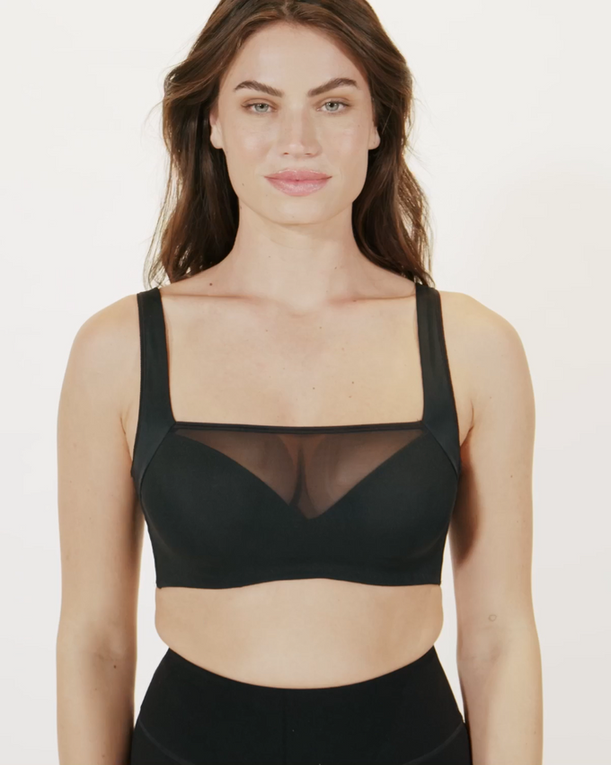 Mesh front contouring bra#color_700-black