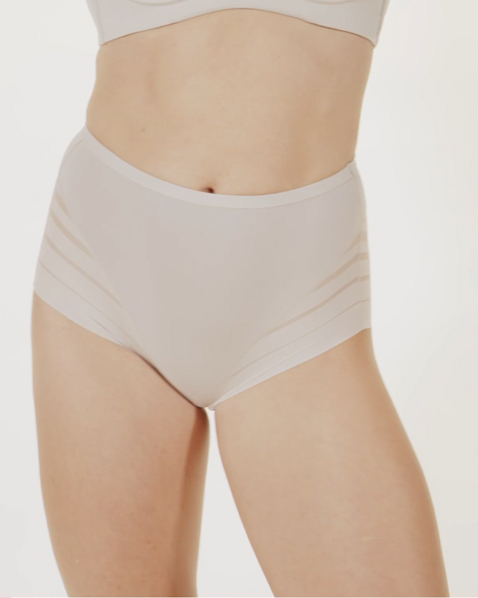 Lace stripe undetectable classic shaper panty#color_898-ivory