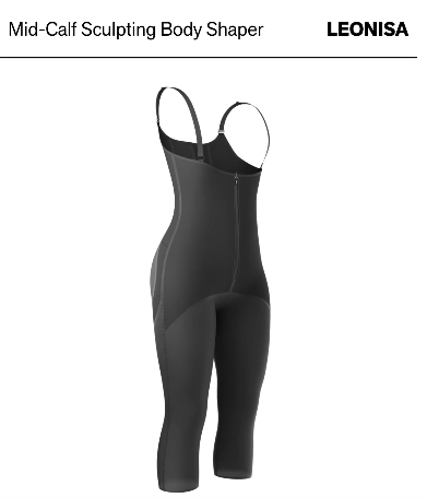 Hook-and-zip mid-calf sculpting body shaper
