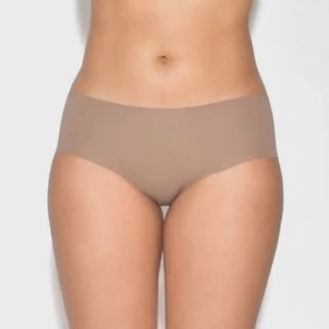 Seamless, Organic Cotton Mid Rise Bikini#color_001-tan