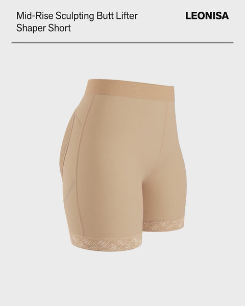 Mid-rise sculpting butt lifter shaper short#all_variants