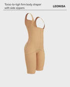 Torso-to-thigh firm body shaper (side zippers)