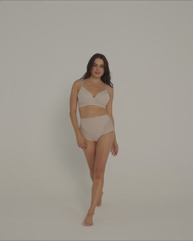 High-Waisted Sheer Lace Shaper Panty