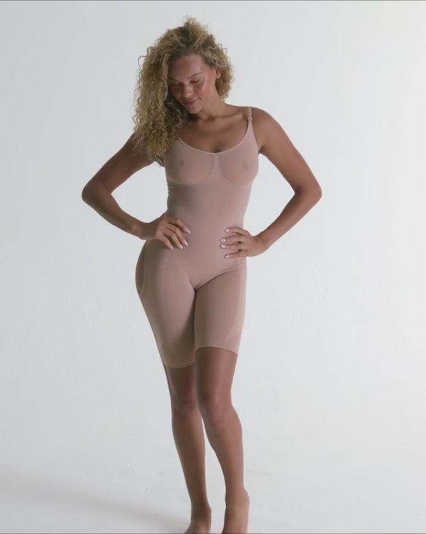 Full coverage seamless shaping bodysuit