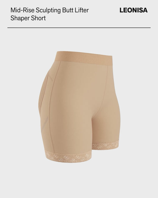 Mid-rise sculpting butt lifter shaper short#all_variants