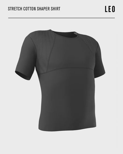Stretch cotton moderate compression shaper shirt with mesh cutouts#all_variants