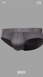 Microfiber brief with frontal ergonomic design