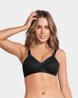 Extra coverage support wireless bra with lace cups#color_700-black