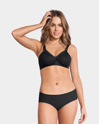 Extra coverage support wireless bra with lace cups