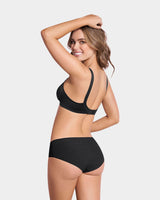 Extra coverage support wireless bra with lace cups#color_700-black