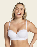 Convertible balconette lace push up bra#color_000-white