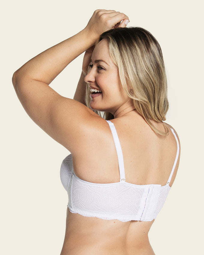 Convertible balconette lace push up bra#color_000-white