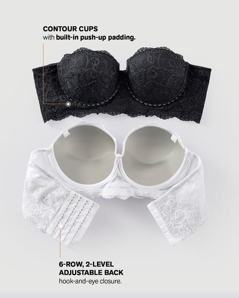 Convertible balconette lace push up bra#color_700-black