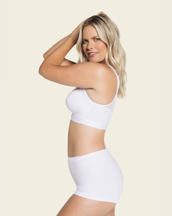 Comfortable posture corrector bra with contour cups - multi/benefit#color_000-white