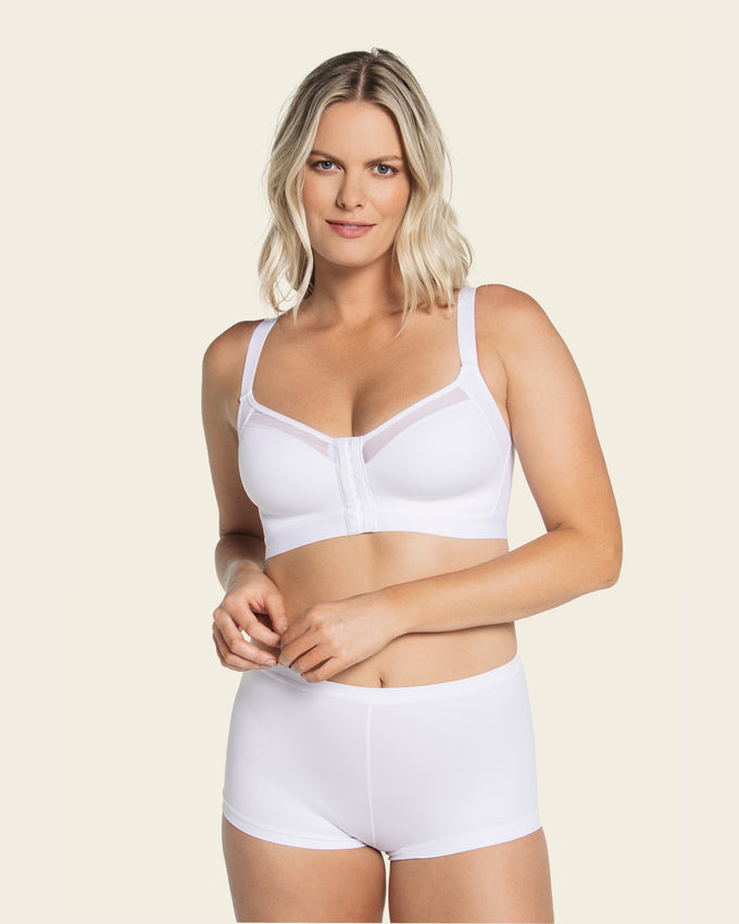 Comfortable posture corrector bra with contour cups - multi/benefit#color_000-white