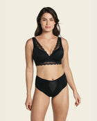 Deep coverage bra: soft lightly-lined lace underwire bra