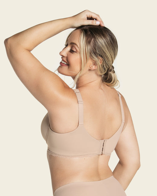 Deep coverage bra: soft lightly-lined lace underwire bra#color_802-nude